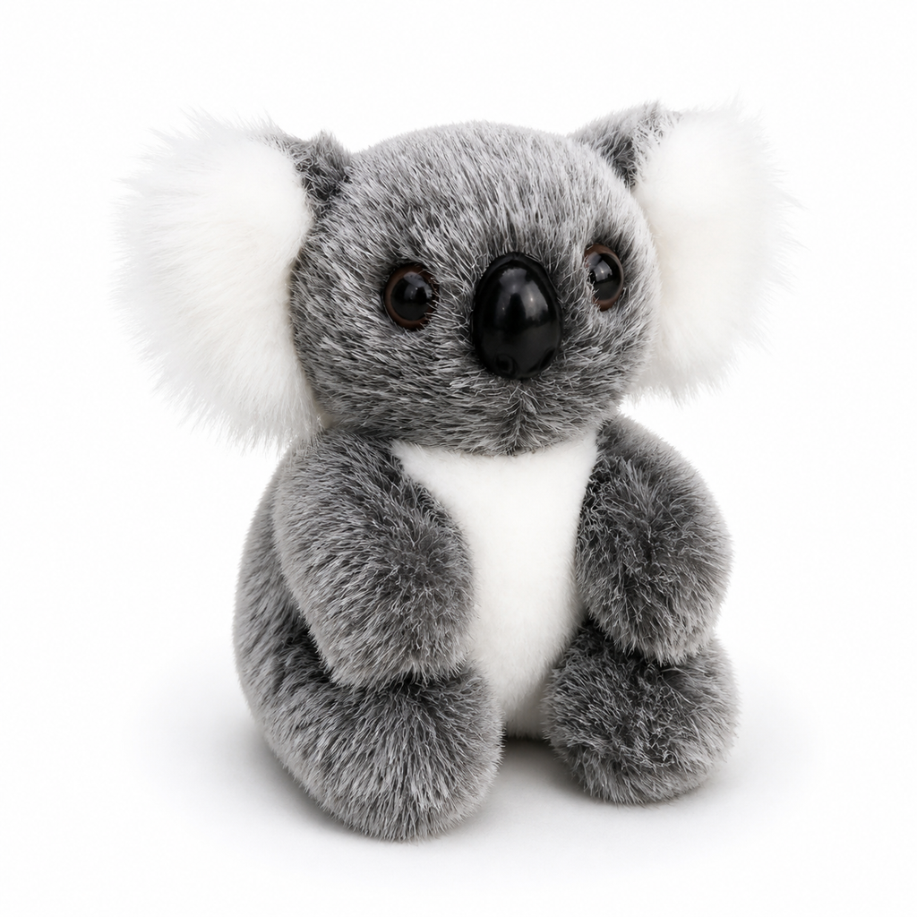 Peluche Koala Réaliste Gris et Blanc - Noir / 16cm · Noir / 12cm