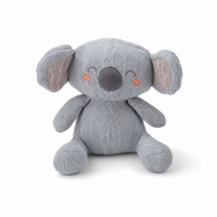 Peluche Koala Tricot Bleu Gris 20 cm - Fond blanc frontal
