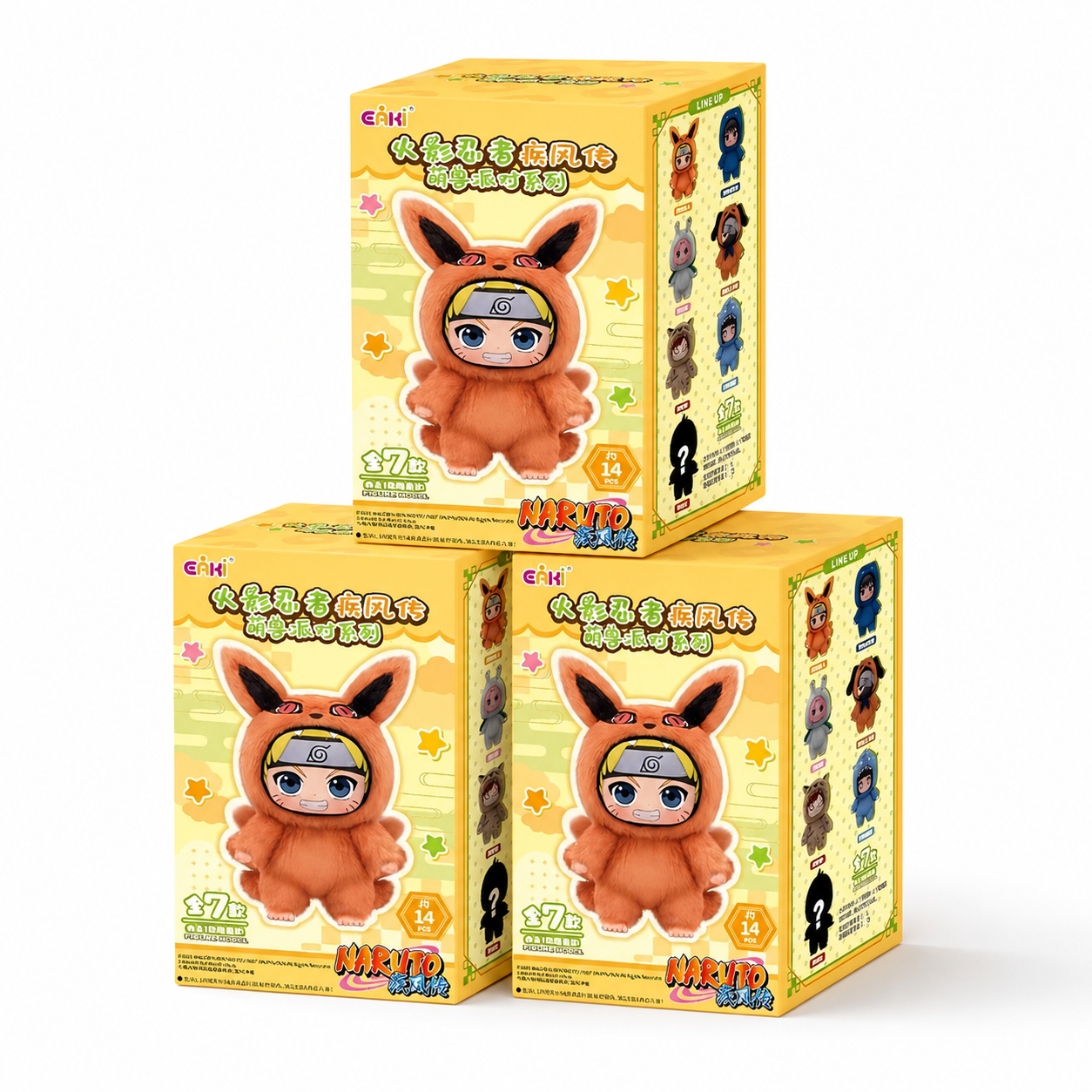 Peluche Labubu Naruto Boîte Mystère - Lot de 3