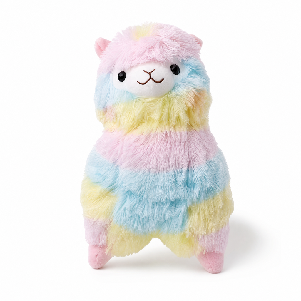 Peluche Lama Arc-en-Ciel Multicolore 10cm - Fond blanc frontal