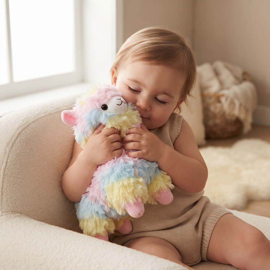 Peluche Lama Arc-en-Ciel Multicolore 10cm - Utilisation cosy intérieur