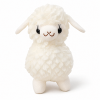 Peluche Lama Bébé Blanc Doudou 20cm - Fond blanc frontal