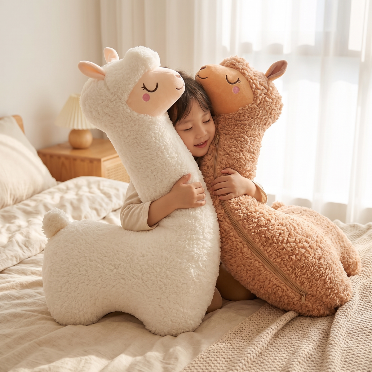 Peluche Lama Géante 75-130cm - Utilisation cosy intérieur