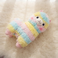 Peluche Lama Multicolore Arc-en-Ciel 25 cm - Détail matière