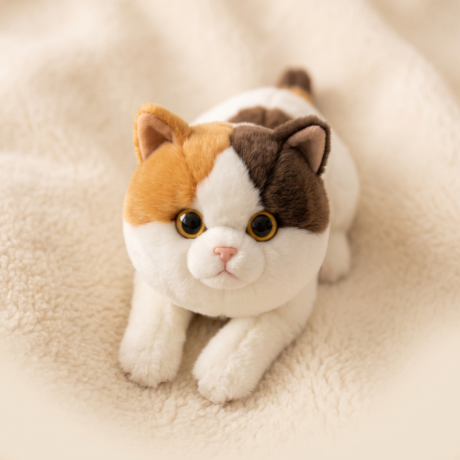 Peluche Lestée Chat Tricolore - Détail matière