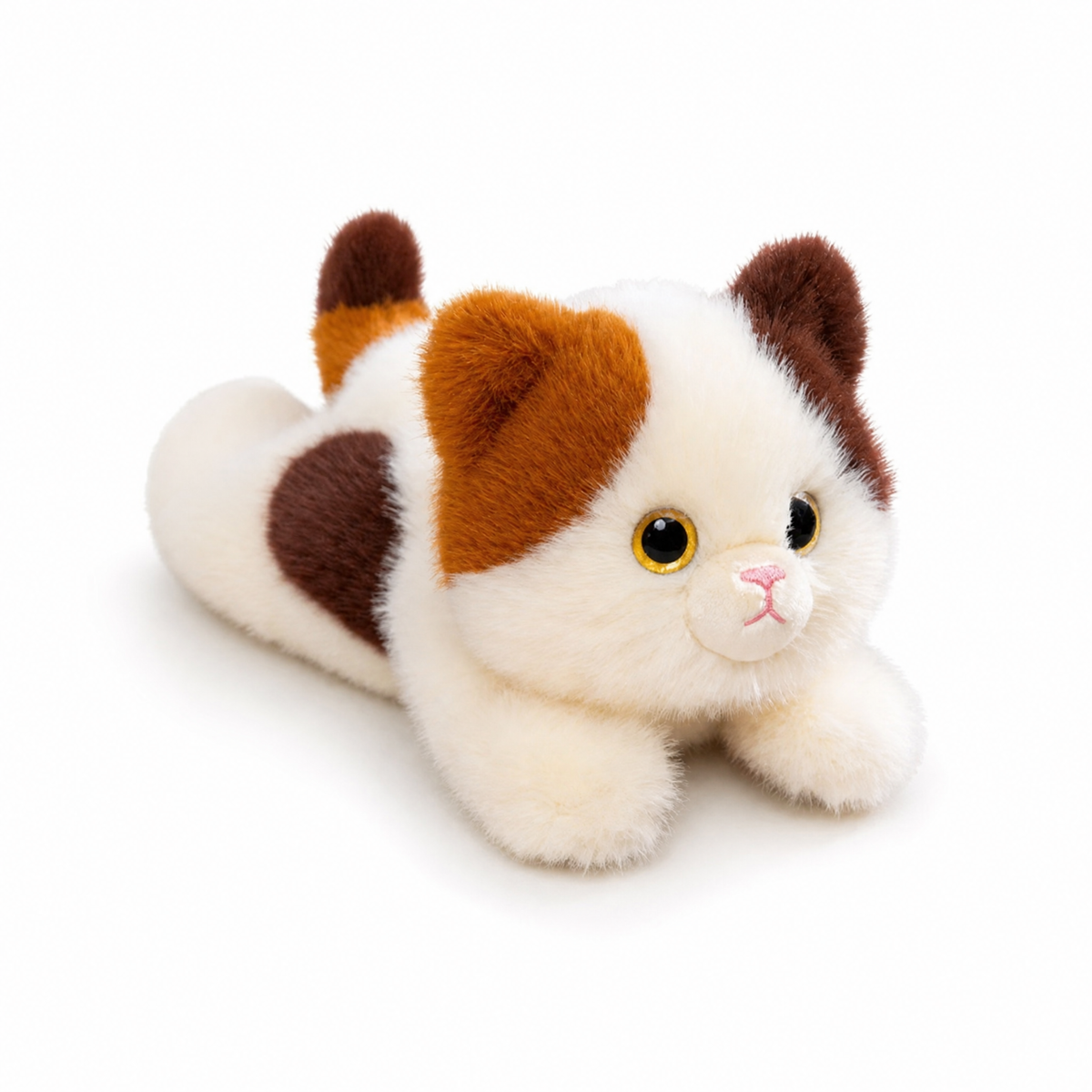 Peluche Lestée Chat Tricolore - Fond blanc frontal