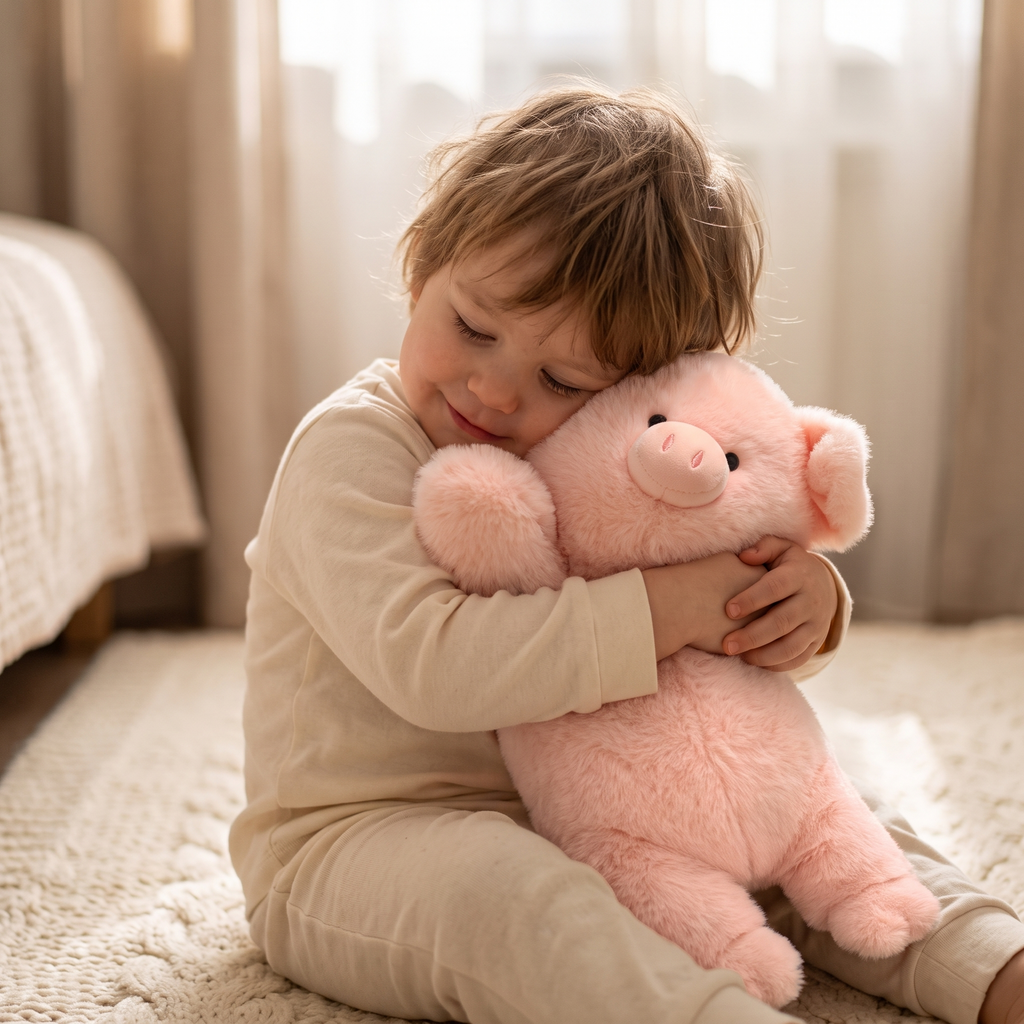 Peluche Lestée Cochon Rose - Utilisation cosy intérieur