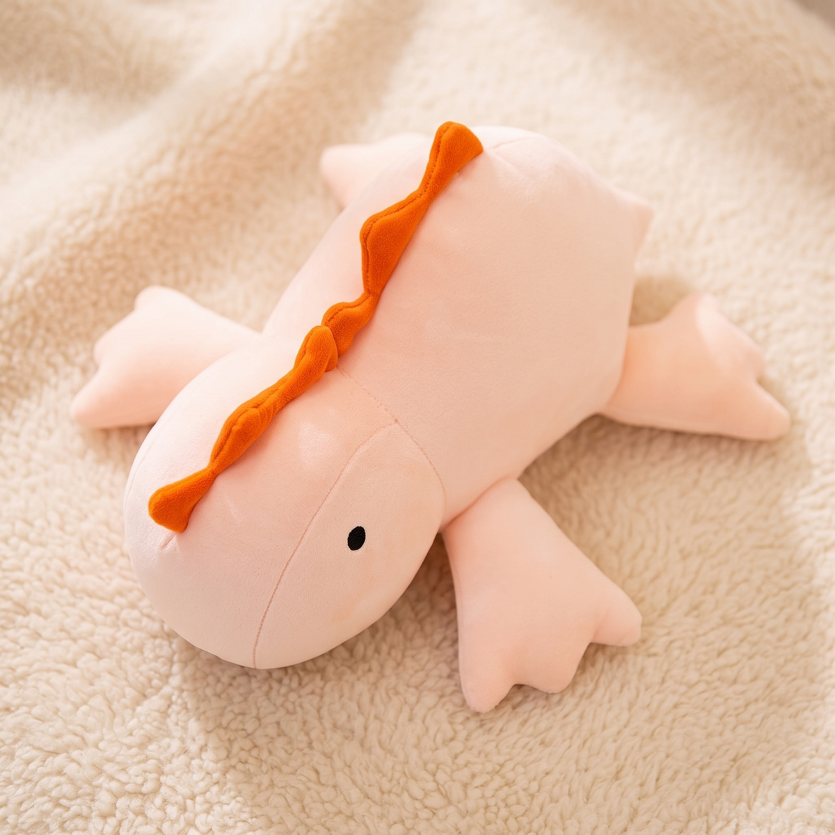 Peluche Lestée Dinosaure Rose - Detail matière