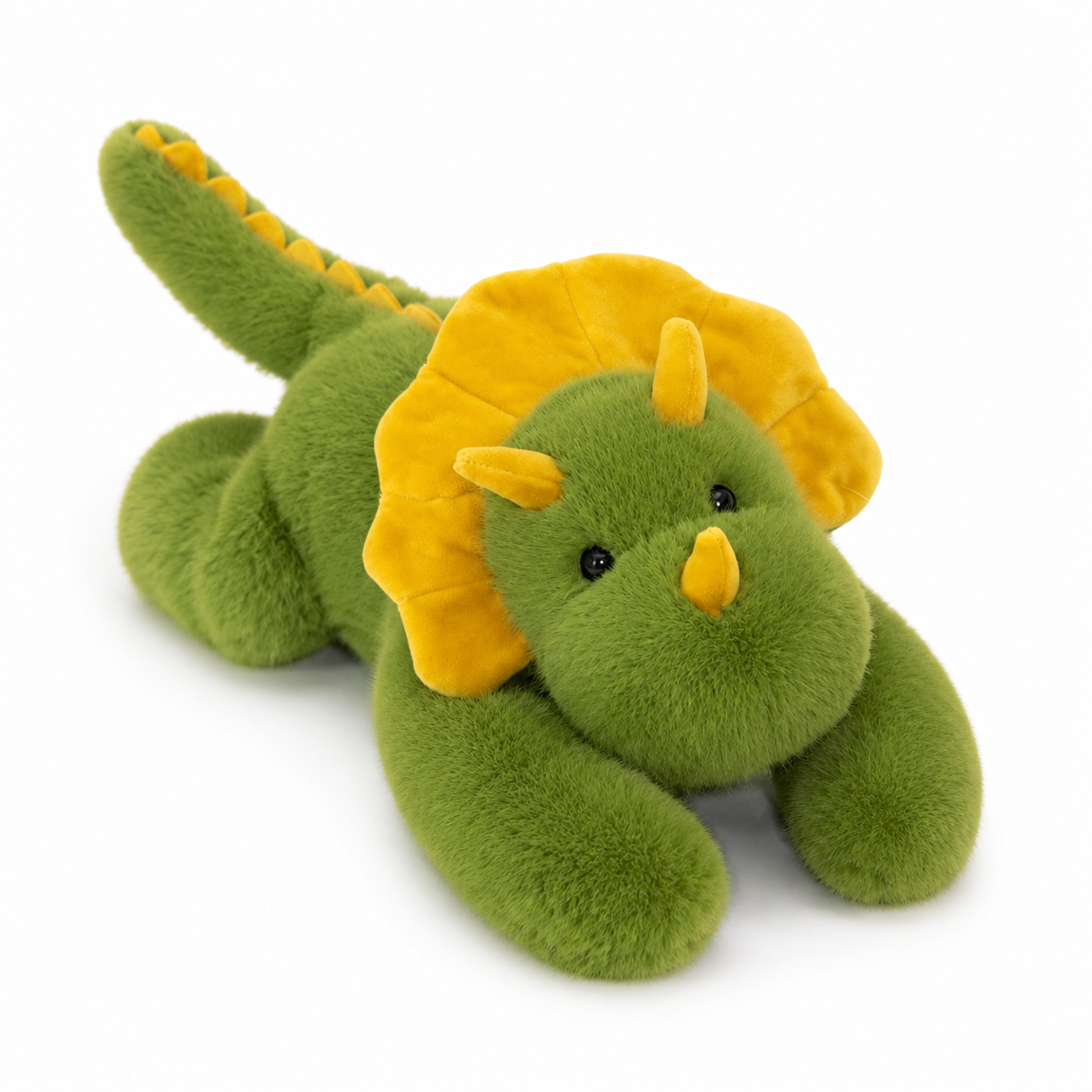 Peluche Lestée Dinosaure Tricératops Vert - 30 cm · 45 cm