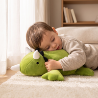 Peluche Lestée Dinosaure Vert - Utilisation cosy intérieur