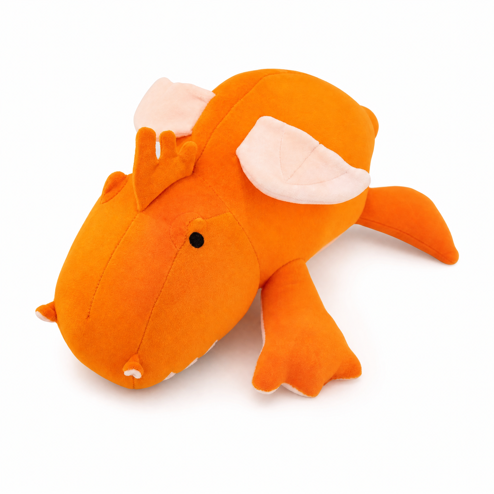 Peluche Lestée Dragon Orange - fond blanc Frontal