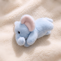 Peluche Lestée Éléphant Bleu 30 cm - Détail matière