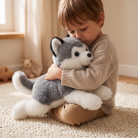 Peluche Lestée Husky Gris et Blanc - Utilisation cosy intérieur