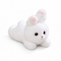 Peluche Lestée Lapin Blanc 30 cm - Fond blanc frontal