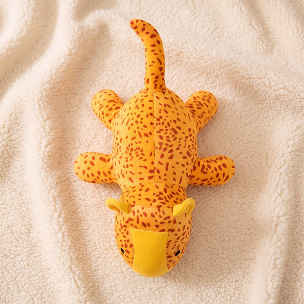 Peluche Lestée Léopard Jaune - Detail matière
