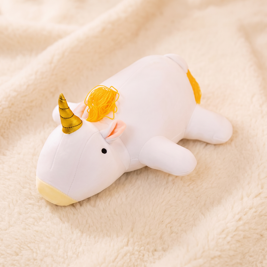 Peluche Lestée Licorne Blanche - Detail matière