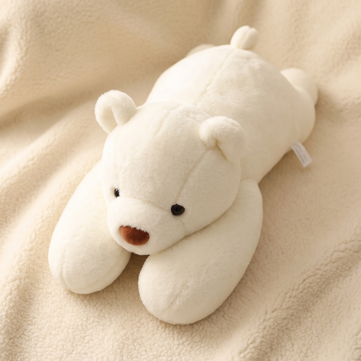 Peluche Lestée Ours Blanc Géant - Détail matière