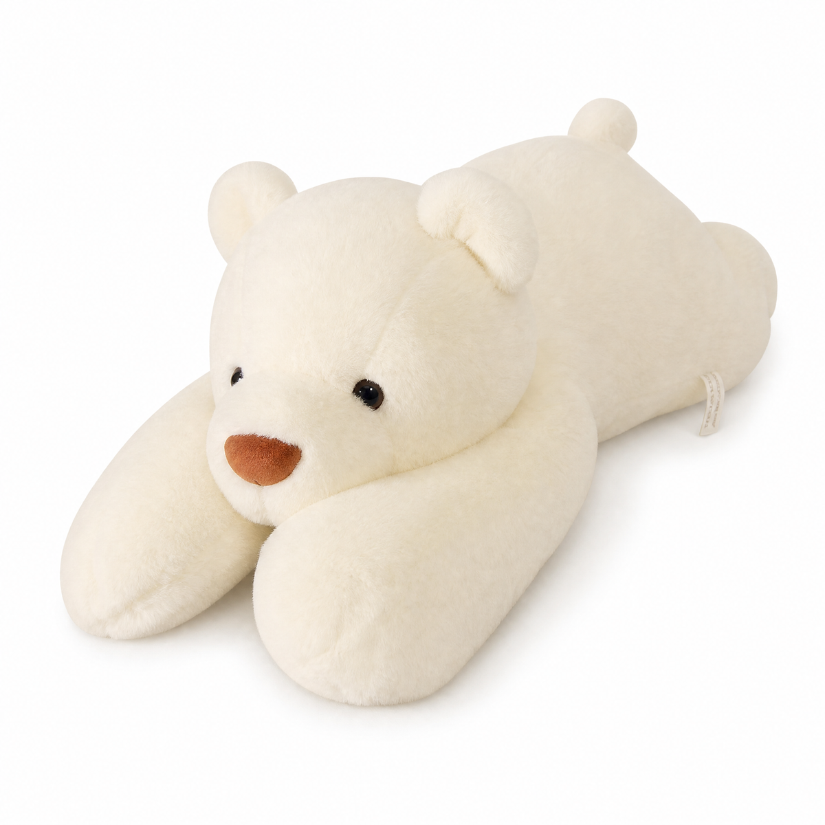Peluche Lestée Ours Blanc Géant - Fond blanc frontal