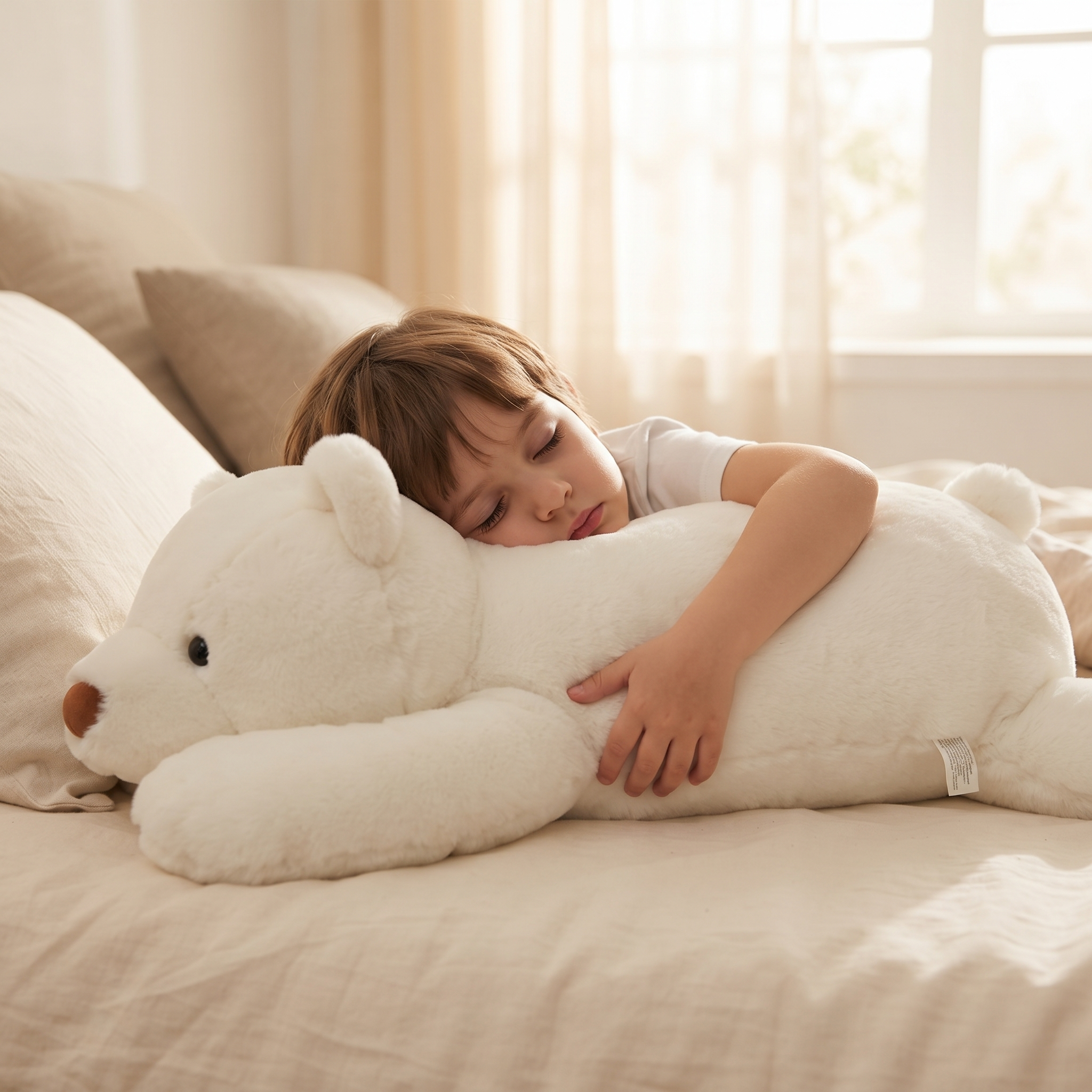 Peluche Lestée Ours Blanc Géant - Utilisation cosy intérieur