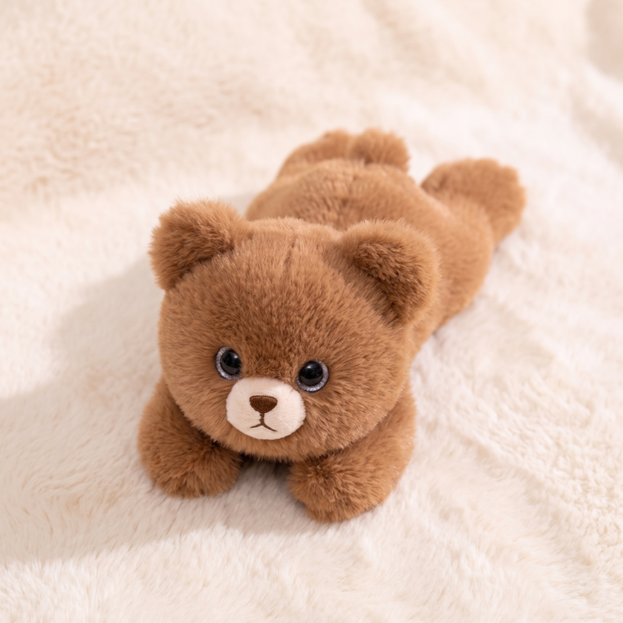 Peluche Lestée Ourson Marron 30 cm - Détail matière