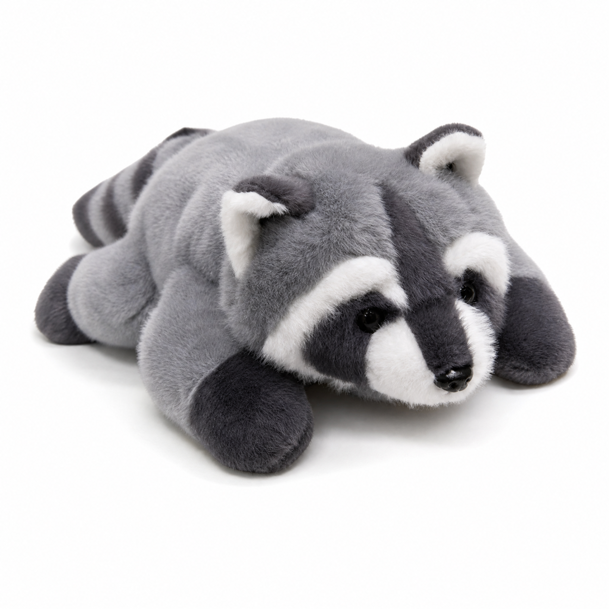 Peluche Lestée Raton Laveur Gris - fond blanc Frontal
