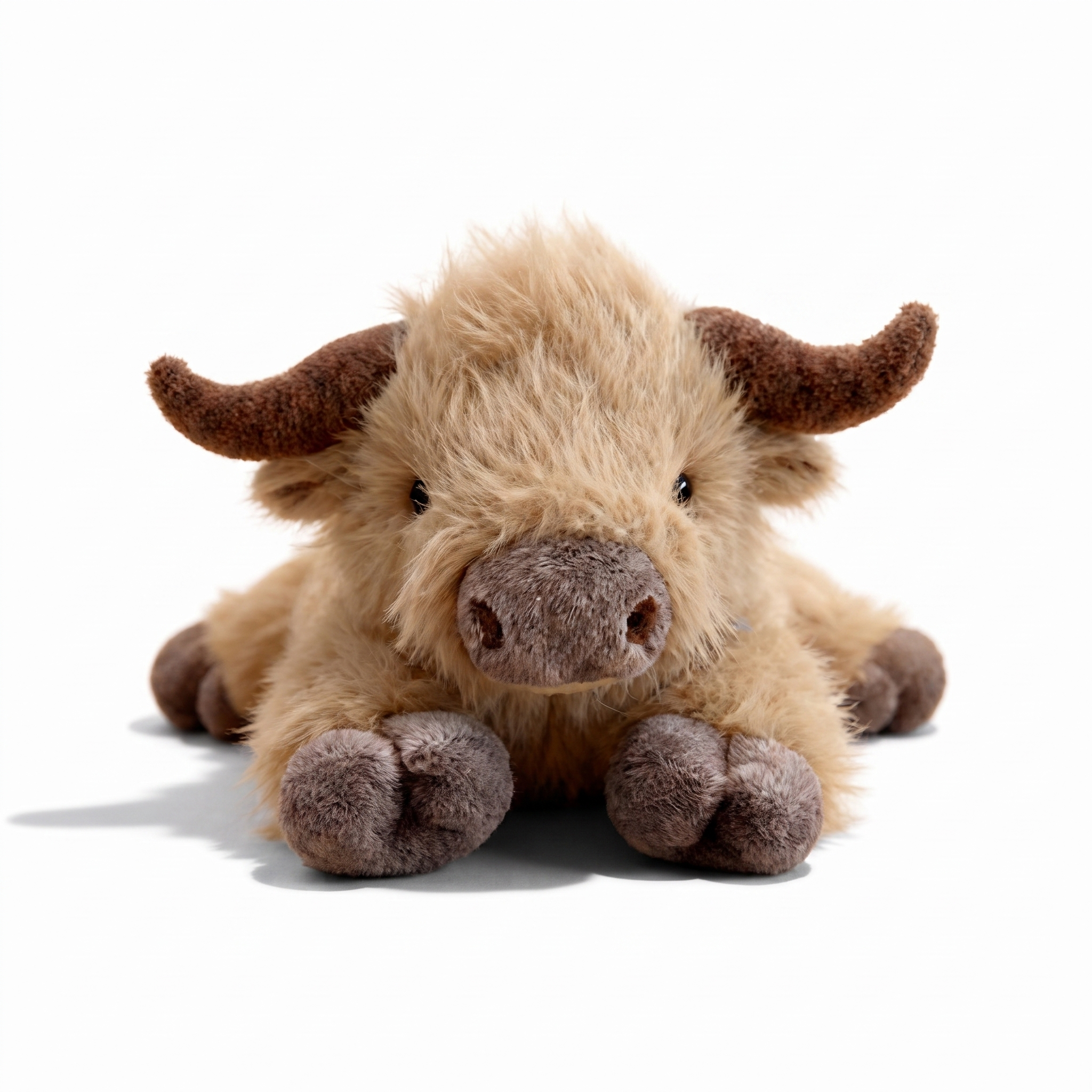 Peluche Lestée Vache Highland Chauffante - fond blanc Frontal