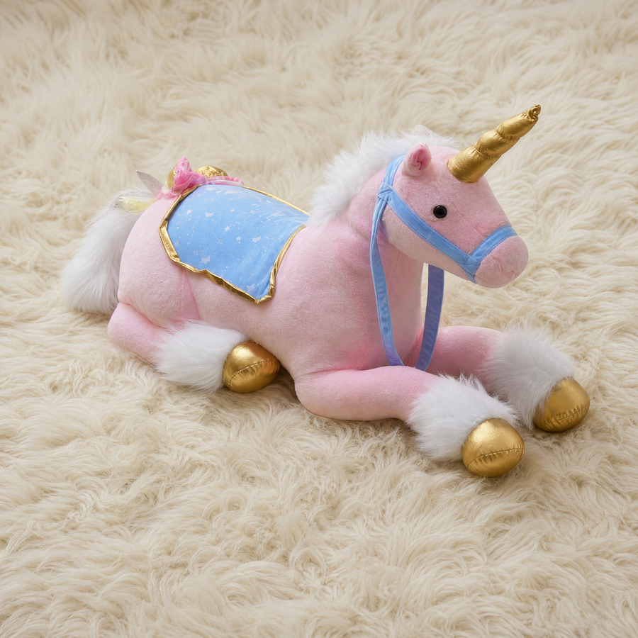 Peluche Licorne Géante Rose 100 cm - Détail matière