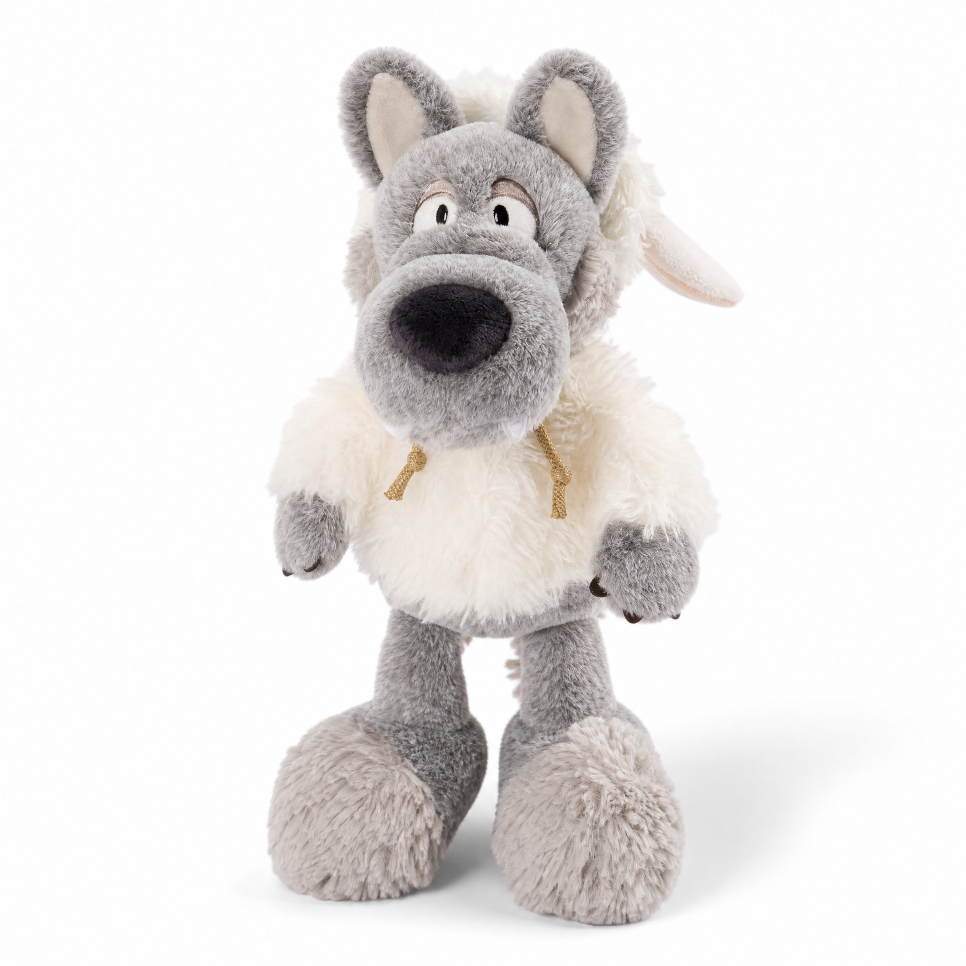 Peluche Loup Déguisé en Mouton Blanc - fond blanc Frontal