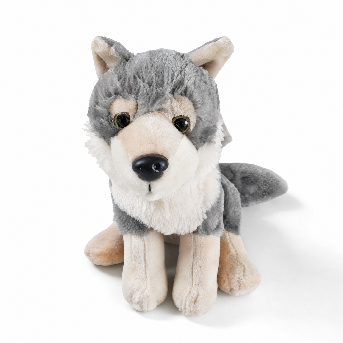 Peluche Loup Gris Adorable 20cm - Fond blanc frontal