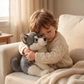 Peluche Loup Gris et Blanc 38 cm - Utilisation cosy intérieur