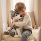 Peluche Loup Husky Gris 53cm - Utilisation cosy intérieur