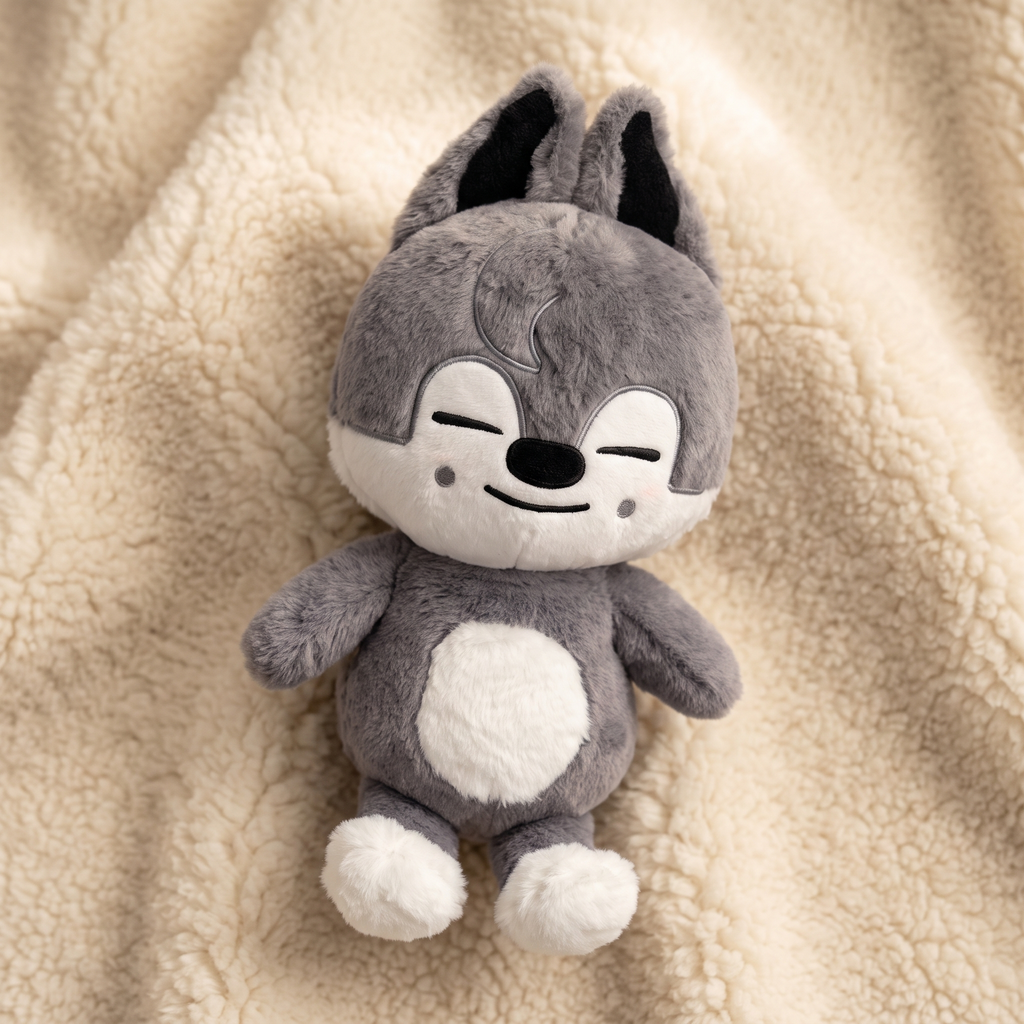 Peluche Loup Wolf Chan SKZOO 50cm - Detail matière