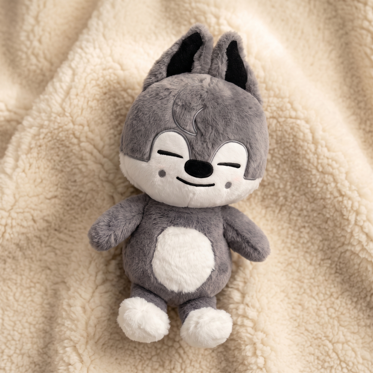 Peluche Loup Wolf Chan SKZOO 50cm - Detail matière