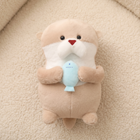 Peluche Loutre avec Poisson - Detail matière