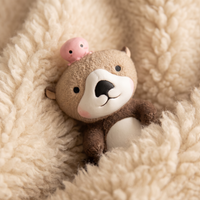 Peluche Loutre avec Poulpe Rose - Détail matière
