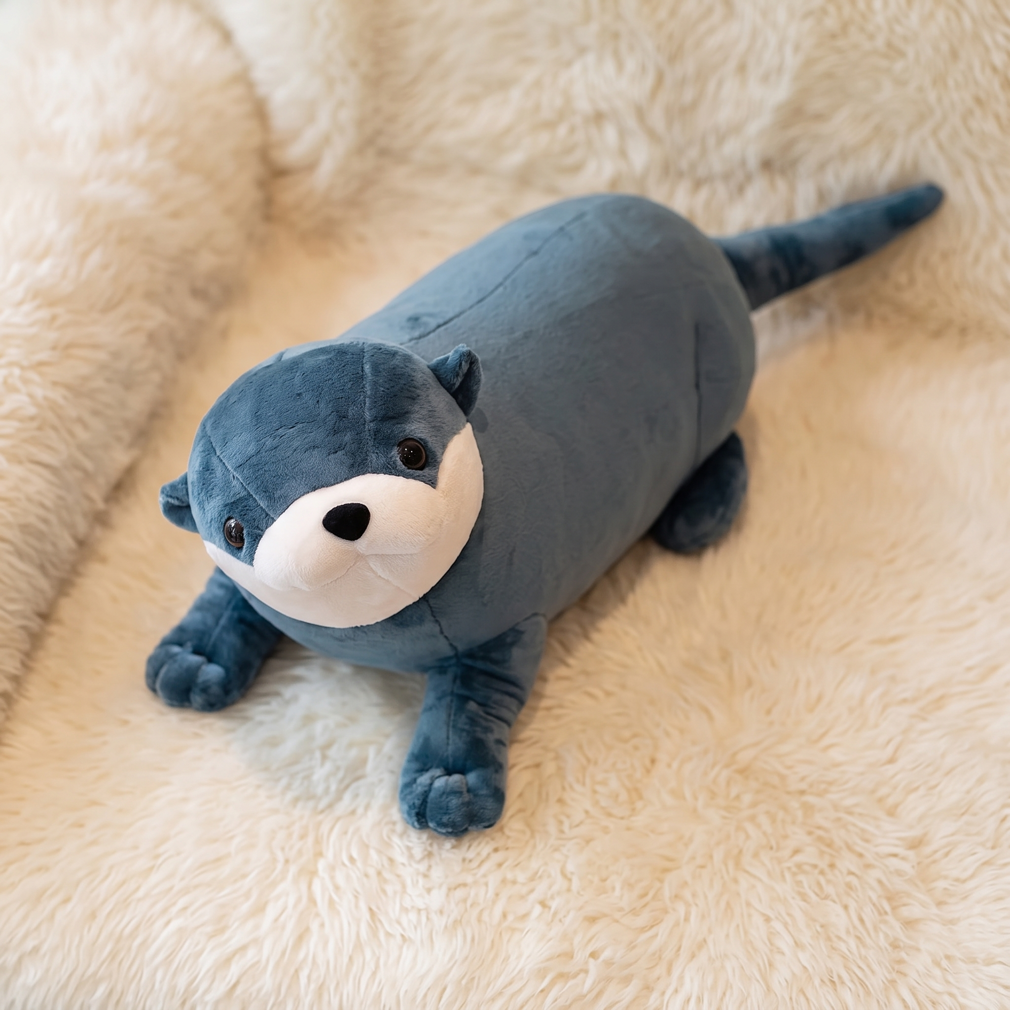 Peluche Loutre Bleue Douce et Câline - Detail matière