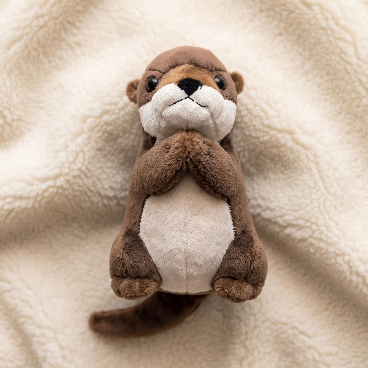 Peluche Loutre en Prière 19 cm - Détail matière