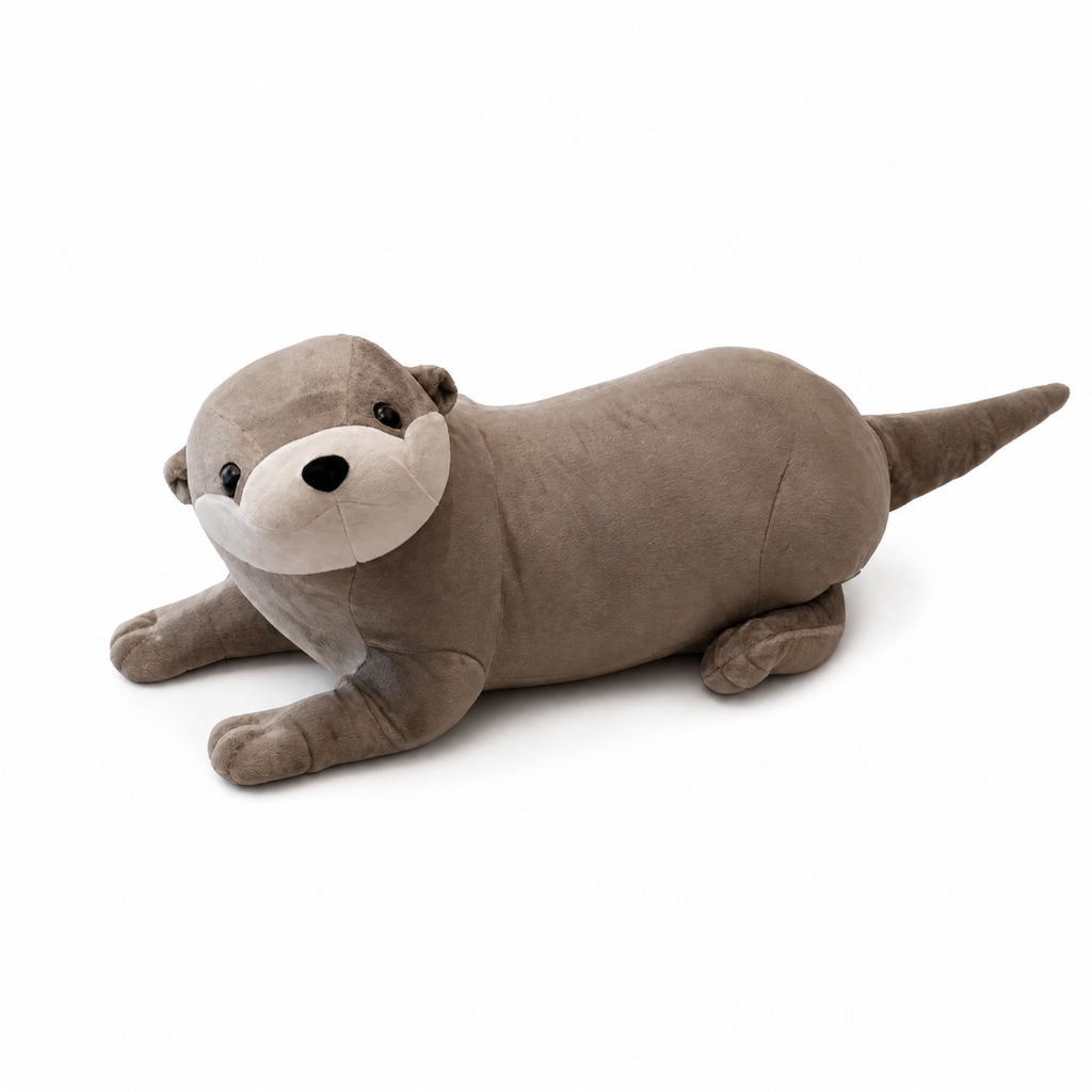 Peluche Loutre Grise 40 à 80 cm - fond blanc Frontal