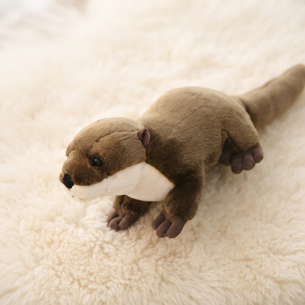 Peluche Loutre Réaliste 46 cm Toute Douce - Détail matière
