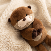 Peluche Loutre Réaliste Marron 27 cm - Détail matière