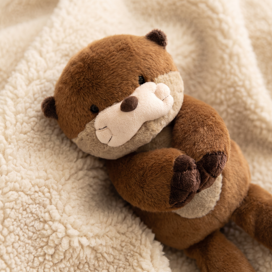 Peluche Loutre Réaliste Marron 27 cm - Détail matière