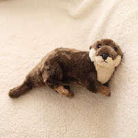 Peluche Loutre Réaliste Marron 40 cm - Détail matière