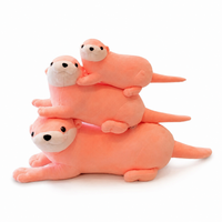 Peluche Loutre Rose Douce - 40cm · 60cm · 80cm