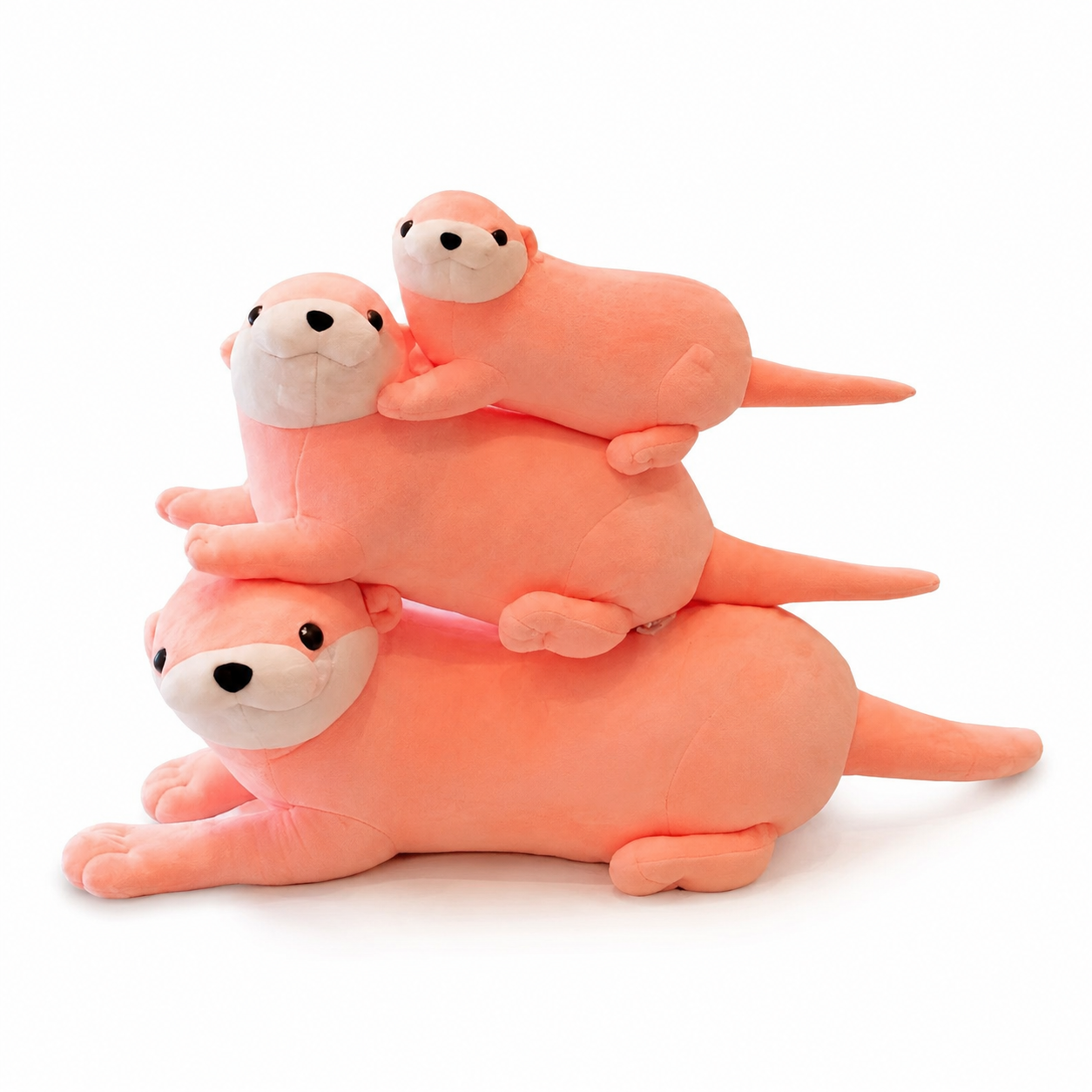 Peluche Loutre Rose Douce - 40cm · 60cm · 80cm