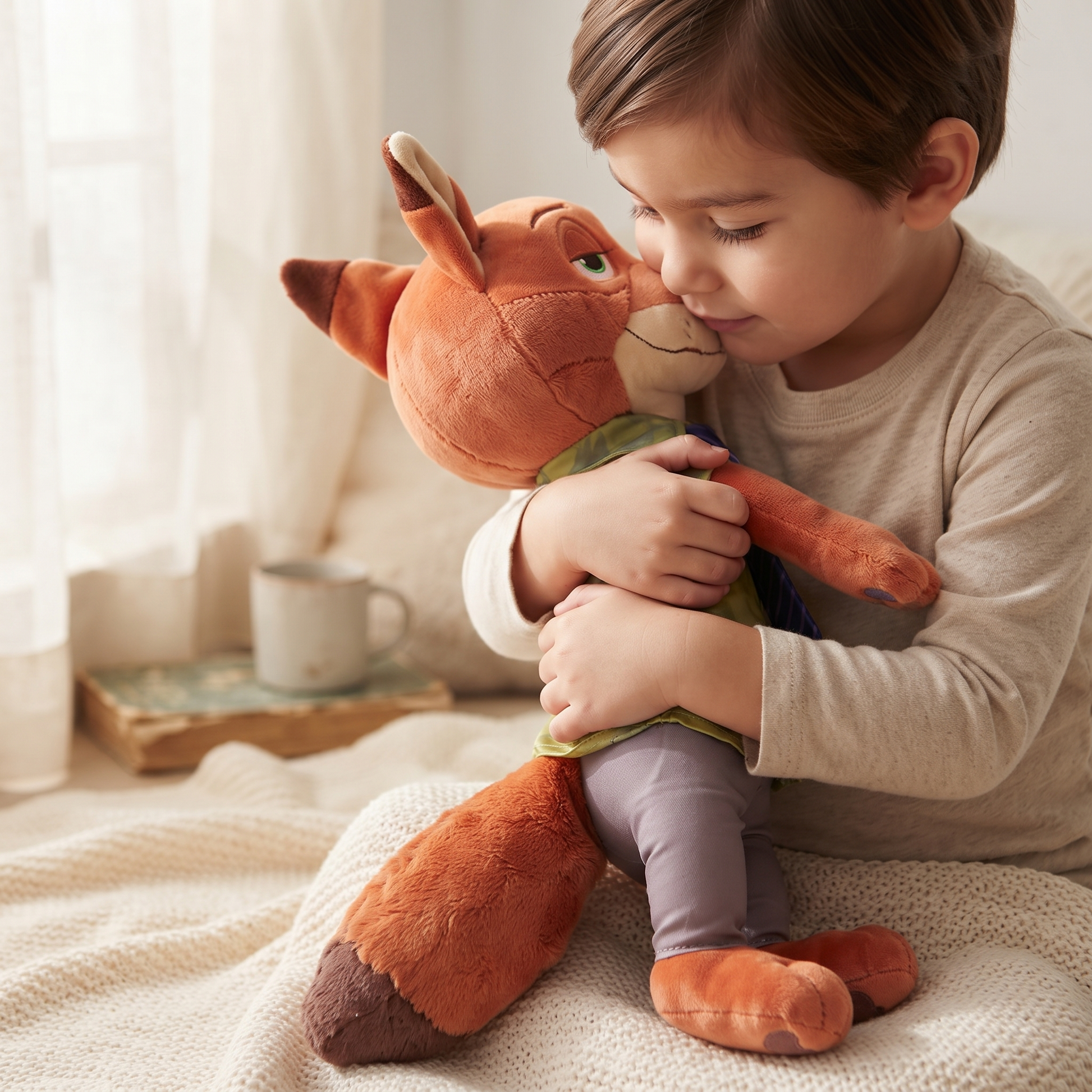 Peluche Nick Zootopie - Renard en Tenue de Bureau - Utilisation cosy intérieur