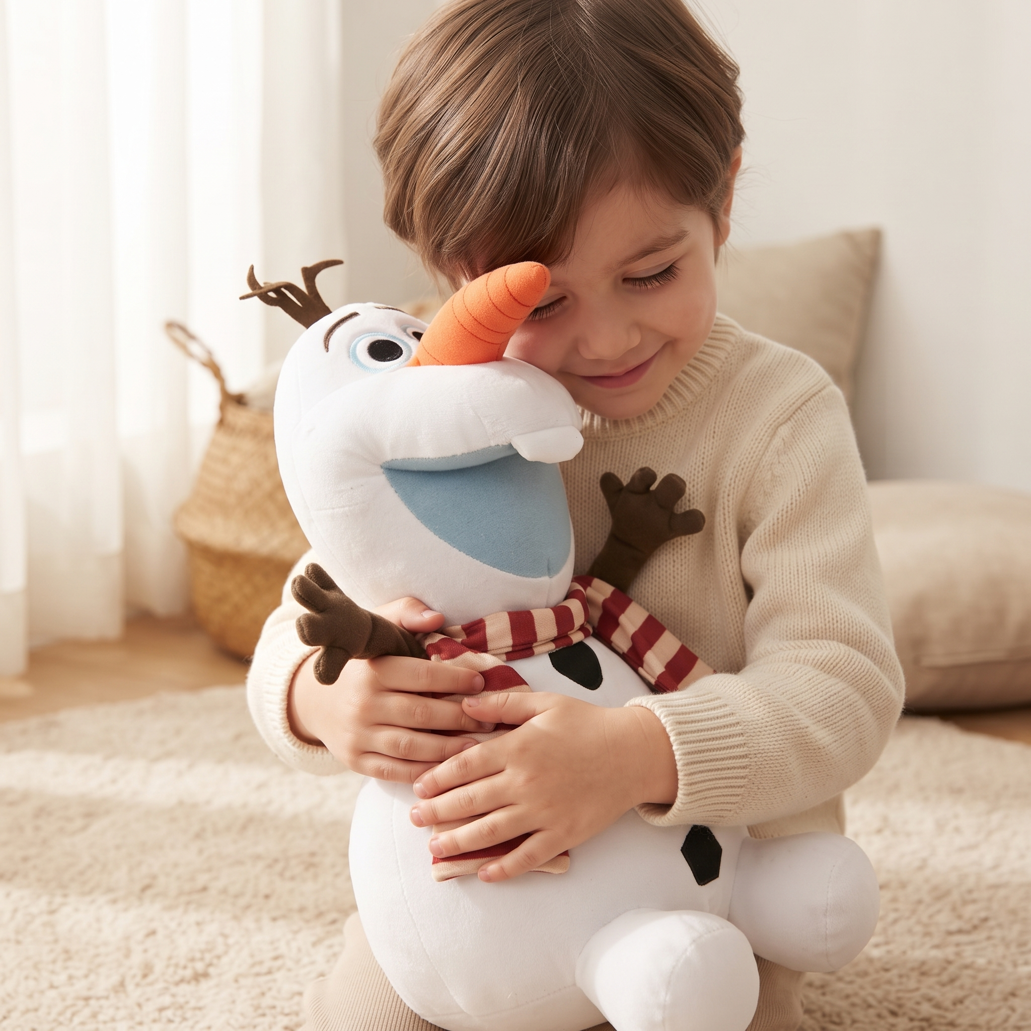 Peluche Olaf Bonhomme de Neige 28 cm - Utilisation cosy intérieur
