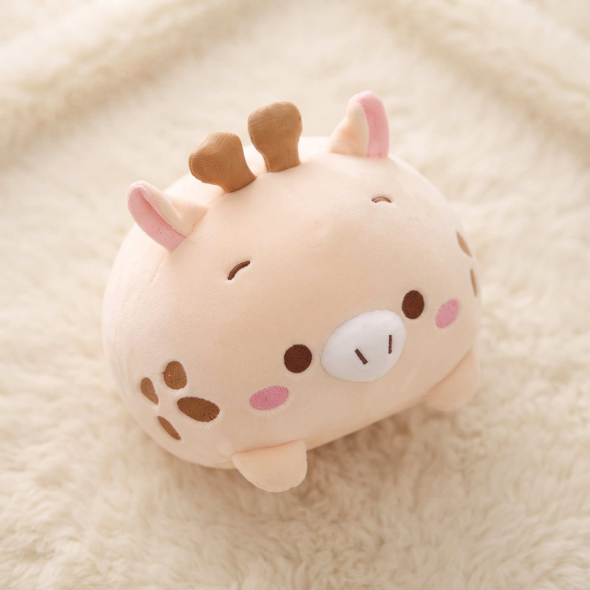 Peluche Oreiller Girafe Rose 20 cm - Détail matière