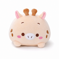 Peluche Oreiller Girafe Rose 20 cm - Fond blanc frontal