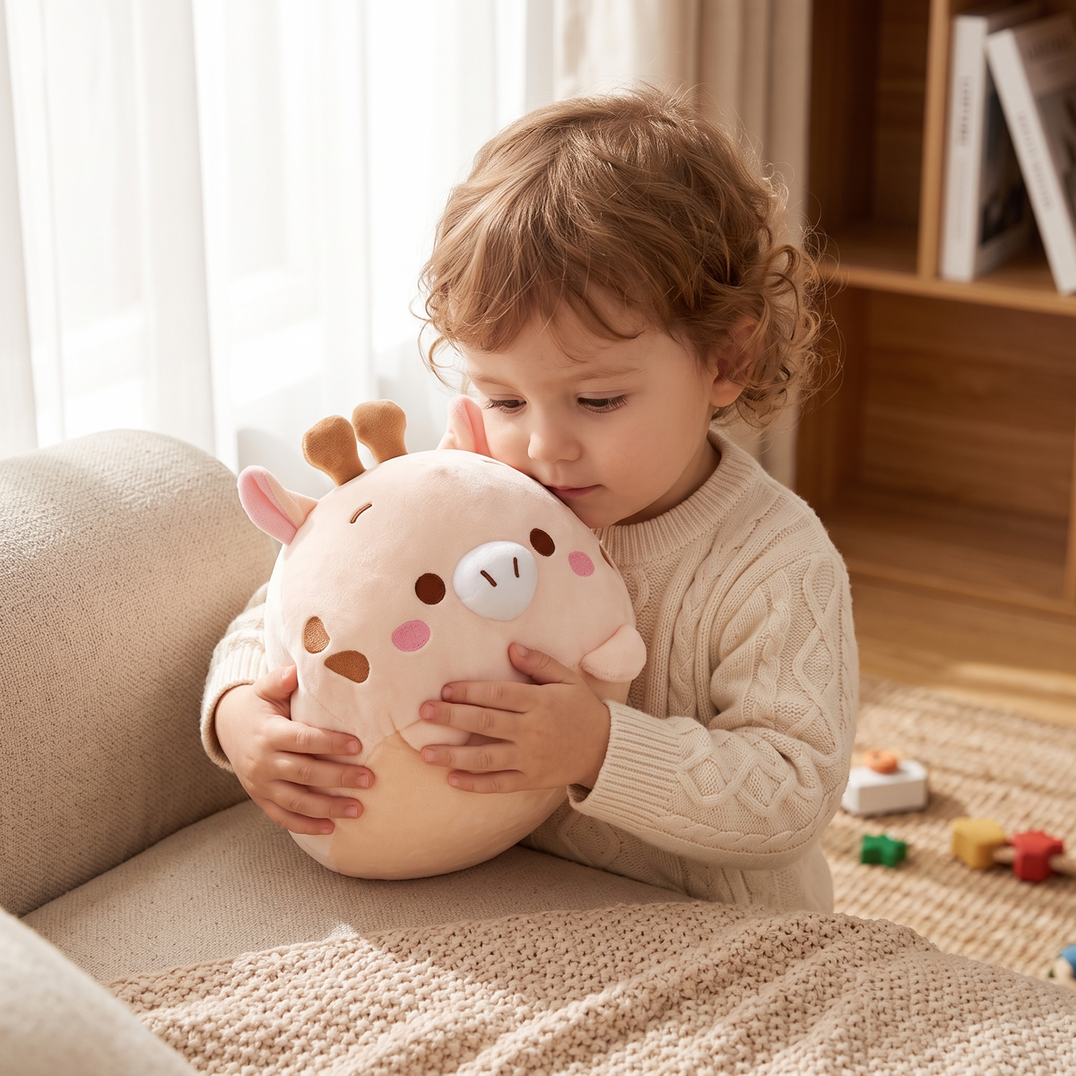 Peluche Oreiller Girafe Rose 20 cm - Utilisation cosy intérieur