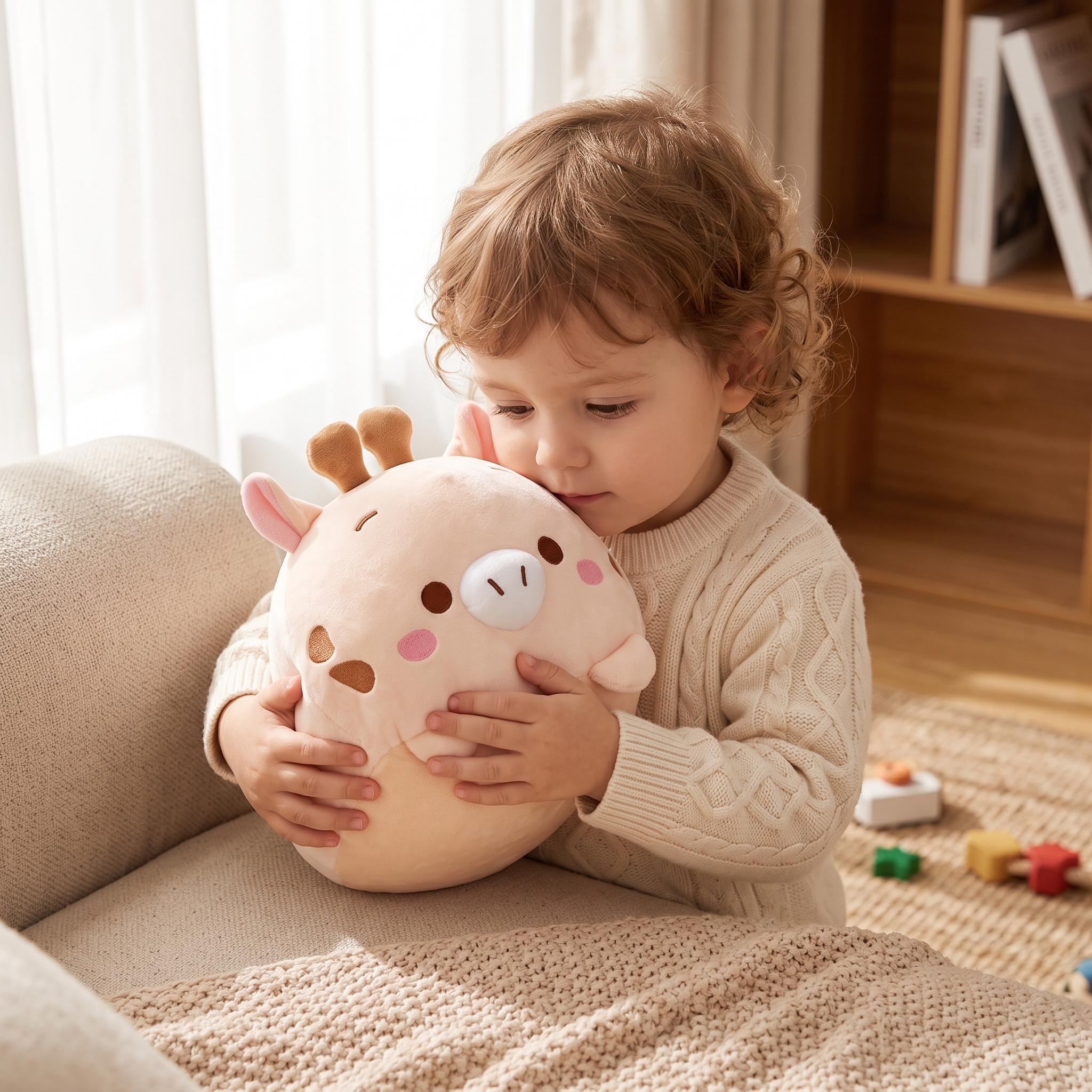 Peluche Oreiller Girafe Rose 20 cm - Utilisation cosy intérieur